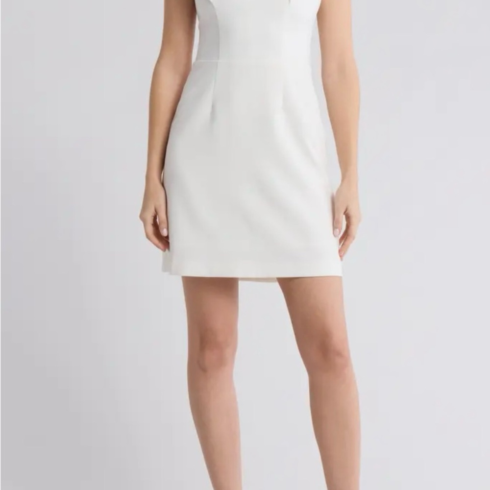 French Connection Cream Strapless Sheath Mini Dress